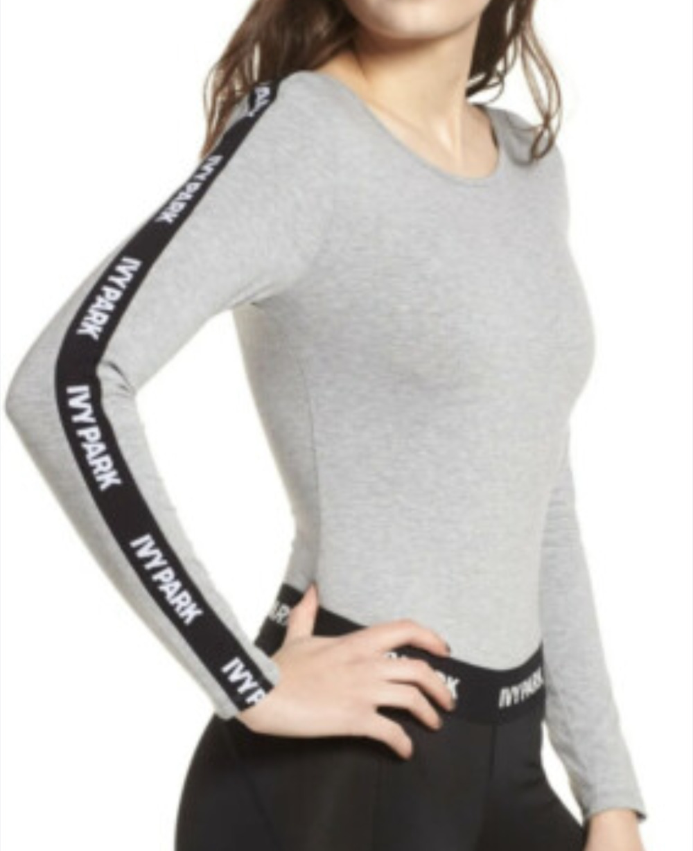 Ivy Park Long Sleeve Logo Stripe Bodysuit women's XL